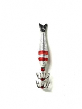 Squid Lure with Red-White Braid - 40gr 